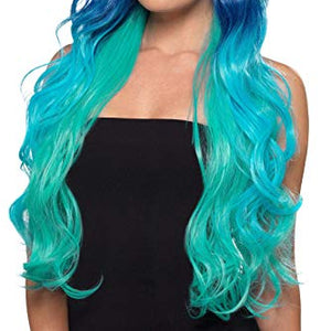 Smiffy's 48972 Fashion Mermaid Wig, Wavy, Extra Long, Womens, Multi-Colour, One Size
