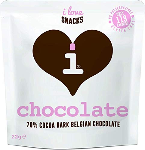 I Love Snacks 70% Cocoa Dark Belgian Chocolate 22g (Pack of 12)