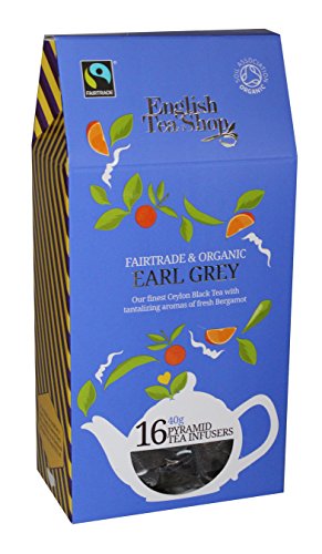 English Tea Shop Organic Fairtrade Earl Grey - 16 pyramid Tea bags (Pack of 6)