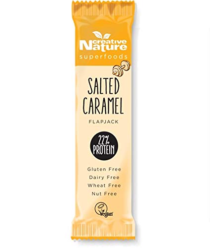 Creative Nature Salted Caramel Vegan Flapjack Bar - High Protein - 16 x 40g Bars