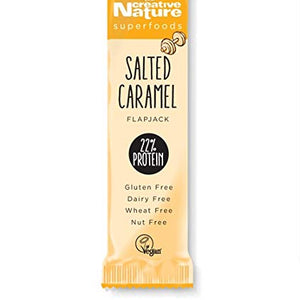 Creative Nature Salted Caramel Vegan Flapjack Bar - High Protein - 16 x 40g Bars