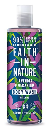 Faith in Nature Natural Lavender & Geranium Body Wash, Nourishing Vegan & Cruelty Free, Parabens and SLS Free, 400 ml