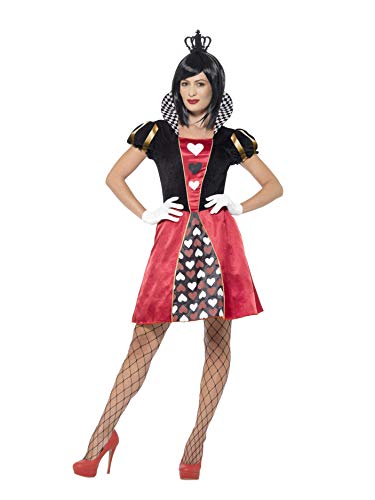 Smiffys 45490 - Ladies Heart Queen Costume, Dress, Crown and Gloves, Size: L, Red