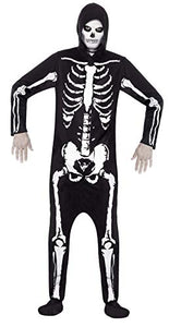 Smiffys Adult men's Skeleton Costume, Hooded All in One, Legends of Evil, Halloween, Size M, 25237