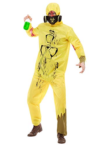 Smiffys 51036L Biohazard Suit, Men, Yellow, L - Size 42"-44"