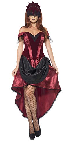 Smiffys Adult Women's Venetian Temptress Costume, Top, Skirt and Headpiece, Carnival of the Damned, Halloween, Size M, 43743