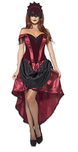 Smiffys Adult Women's Venetian Temptress Costume, Top, Skirt and Headpiece, Carnival of the Damned, Halloween, Size M, 43743