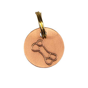 Long Paws Antique Copper Dog Tag With A Bone Design
