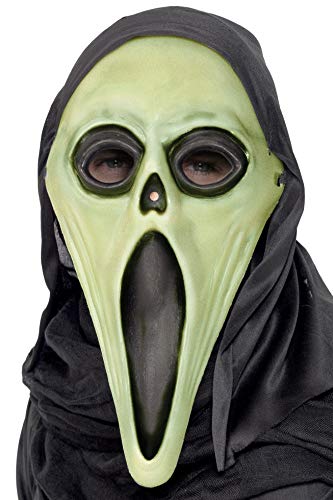 Smiffys Screamer Mask with Hood, Gid, Plastic and Card