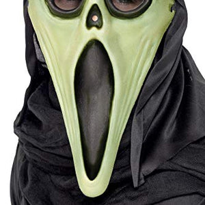Smiffys Screamer Mask with Hood, Gid, Plastic and Card