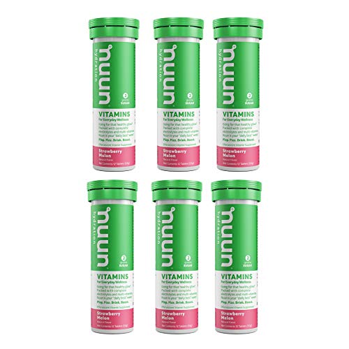 Nuun Vitamins: Strawberry Melon Daily Hydration Supplement (6 Tubes of 12 Tabs)