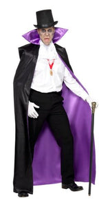 Smiffys Count Reversible Cape - Black/Purple