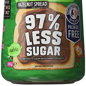 Nuttvia Hazelnut Spread with Sweeteners. Delicious & Palm Oil Free Hazelnut Spread 350 g Jar - 97% Less Sugar