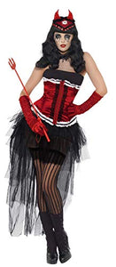 Smiffys Women's Diva Demonique De Vil Costume, Corset, Bandeau Top and Skirt, Size: M, Color: Black and Red, 38684