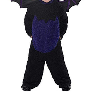 Smiffys Toddler's Bat Costume, All in One Jumpsuit with Hood & Wings, Size:T2, Colour: Black, 32835