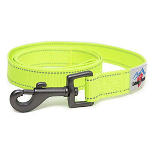 Long Paws Urban Trek Reflective Webbing Leash, Neon Yellow, Large 120Cm / 47In, 2.5Cm Wide