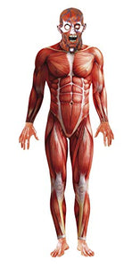 Smiffys Adult men's Anatomy Man Costume, Bodysuit and Mask, National Horror Service, Halloween, Size M, 21580