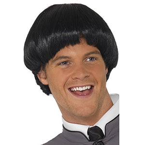 Smiffys Men's Swinging '60s Bowl Cut Black Wig, One Size, 5020570420126