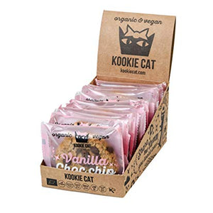 Kookie Cat Vanilla Choc Chip Individually Wrapped Vegan Cookies, Gluten Free, Soy Free, Bio and Organic, Cashew & Oat - 12 X 50gr Multipack