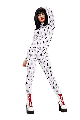 Smiffys 50951XS Bugging Out Catsuit, Women, White, XS - UK Size 04-06