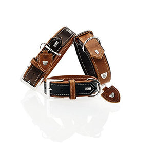 Collar Tara, 45 Juchten Leather, Black/Cognac | Hunter