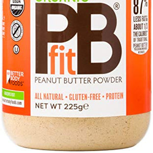PBfit Organic Peanut Butter Powder, 225 g, All-Natural Peanut Butter Powder from Real Roasted Pressed Peanuts, High in Protein, Natural Ingredients