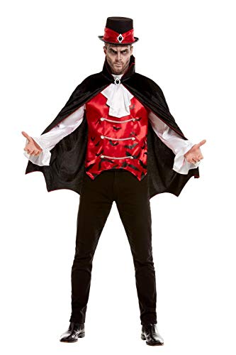Smiffys 51052L Vampire Costume, Men, Black, L - Size 42"-44"