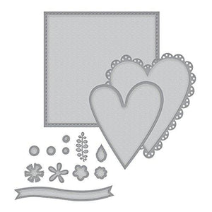 Spellbinders Shapeabilities Sew Sweet Valentine by Tammy Tutterow Etched/Wafer Thin Dies