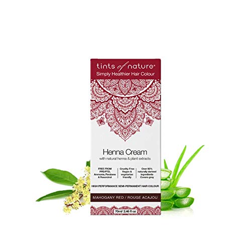 Tints of Nature Henna Cream Semi-Permanent Hair Colour, Mahogany Red