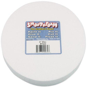 Smoothfoam Disc Crafts Foam for Modeling, 6 by 1-Inch, White