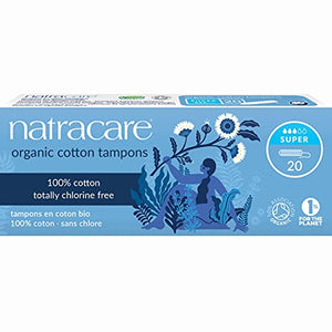 Natracare Super Tampon 20 Pieces – Feminine Hygiene Product (Cotton, 20 Pieces(s))