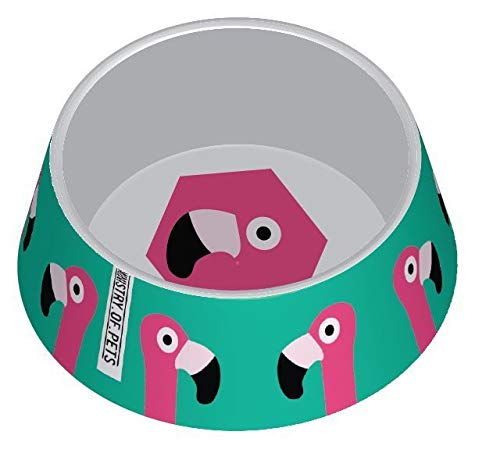 Mop Small Flamingo Melamine Pet Bowl (With Non-Slip Bottom)