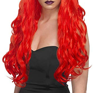 Smiffys Desire Long Curly with Fringe Wig - Red