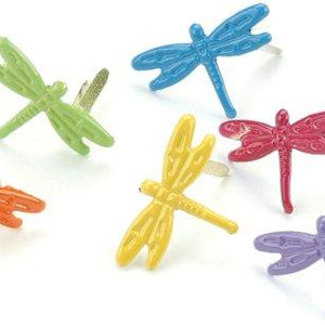 Painted Metal Paper Fasteners 50/Pkg-Dragonflies/Tropical