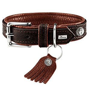 Collar Cody, 50 Bison Leather, Dark Brown/Cognac | Hunter