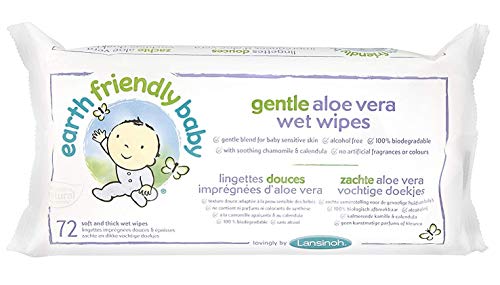 Earth Friendly Gentle Aloe Vera Wet Wipes 72s (Pack of 4)
