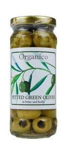 Organico Organic Pitted Green Olives In Brine And Herbs 280g (3 pack)