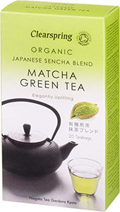 Clearspring Organic Japanese Sencha Blend Matcha Green Teabags, 40g