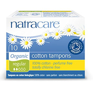Natracare Organic All Cotton Regular Non-Applicator Tampons - Pack of 10