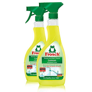 Frosch Natural Lemon Shower & Bathroom Cleaner Spray Bottle, 500ml (Pack of 2)