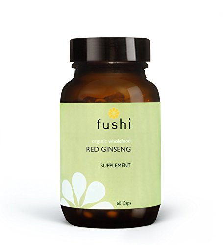 Fushi Organic Red Ginseng Capsules, 60 Caps | Fresh-Ground Whole Food | Boosting Herb for Cholesterol & Immune System | For Vegetarians & Vegans | Bio-dynamically Grown | Made in the UK