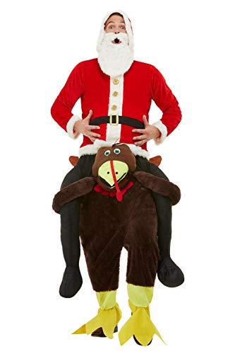 Smiffys 61029 Piggyback Turkey Costume, Men, Red, One Size