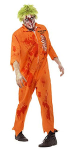 Smiffys Men's Zombie Death Row Inmate, Jumpsuit, Size, L, Colour: Orange, 40054