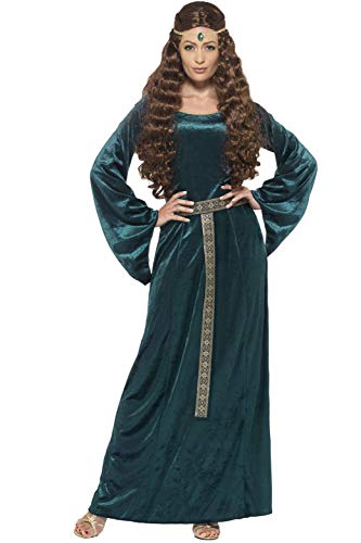 Smiffys Medieval Maid Costume, Dress and Headband,  Tales of Old England,  Serious Fun,  Green,  L