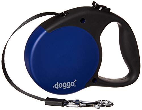 Doggo Everyday Retractable Dog Lead With Soft Grip Handle, Blue, Small | Doggo