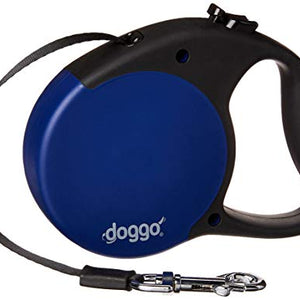 Doggo Everyday Retractable Dog Lead With Soft Grip Handle, Blue, Small | Doggo