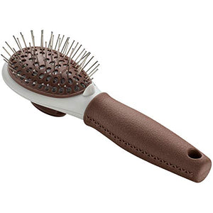 Grooming Brush Spa Self-Cleaning, Small Brown/Grey  Pack Of 3 | Hunter