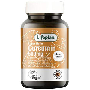 Lifeplan Super Herbs Curcumin 500mg Capsules. for Healthy Collagen & Connective Tissue. with Vitamin C & Manganese