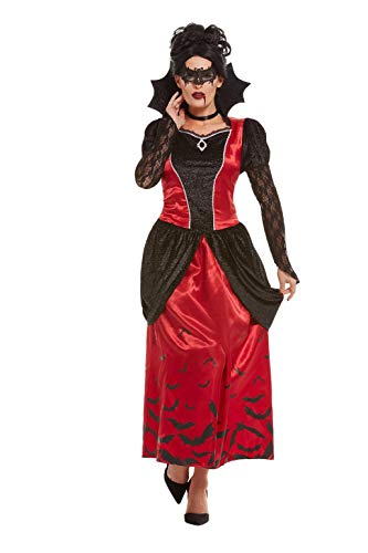 Smiffys 51051M Gothic Vampiress Costume, Women, Black, M - UK Size 12-14