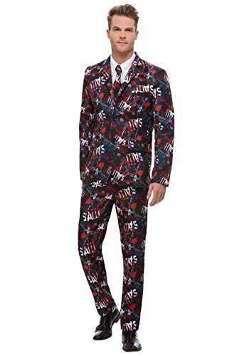 Smiffys 50922M Officially Licensed Saw Stand Out Suit, Men, Black, M - Size 38"-40"